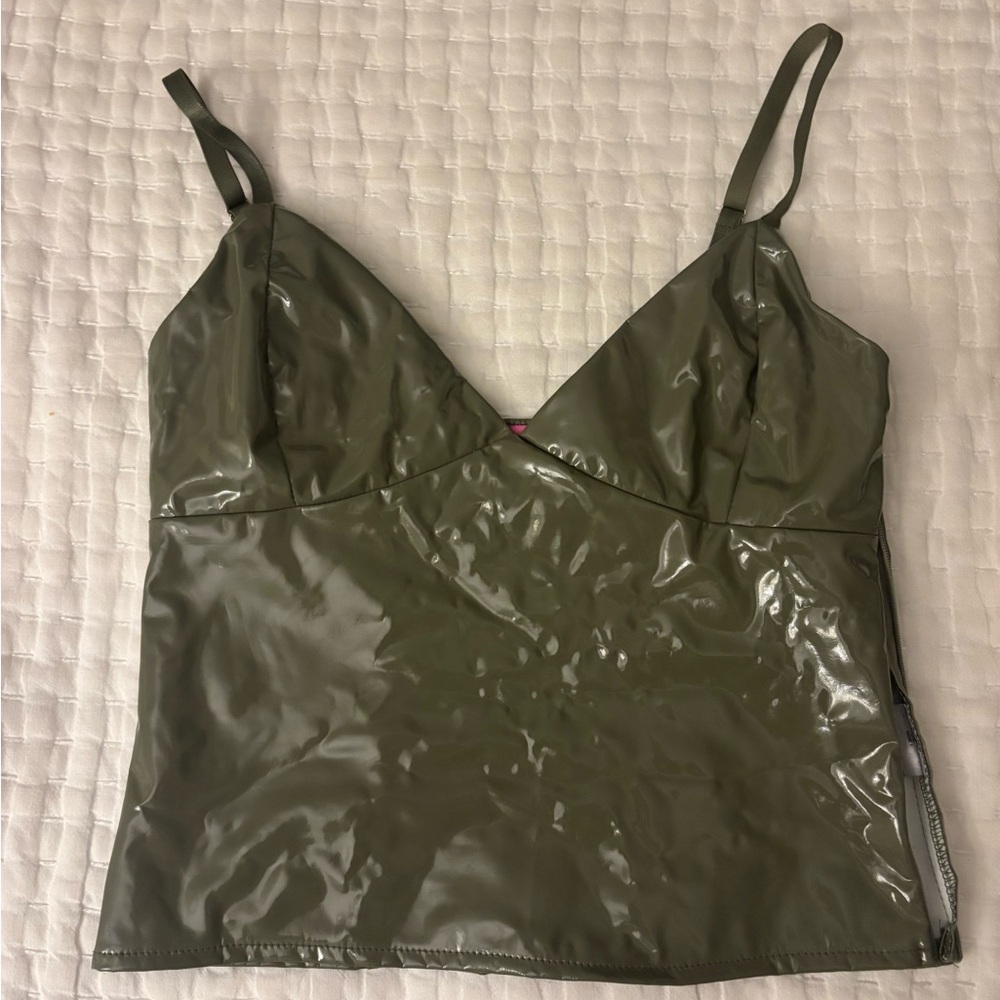 Edikted Olive Lether Top